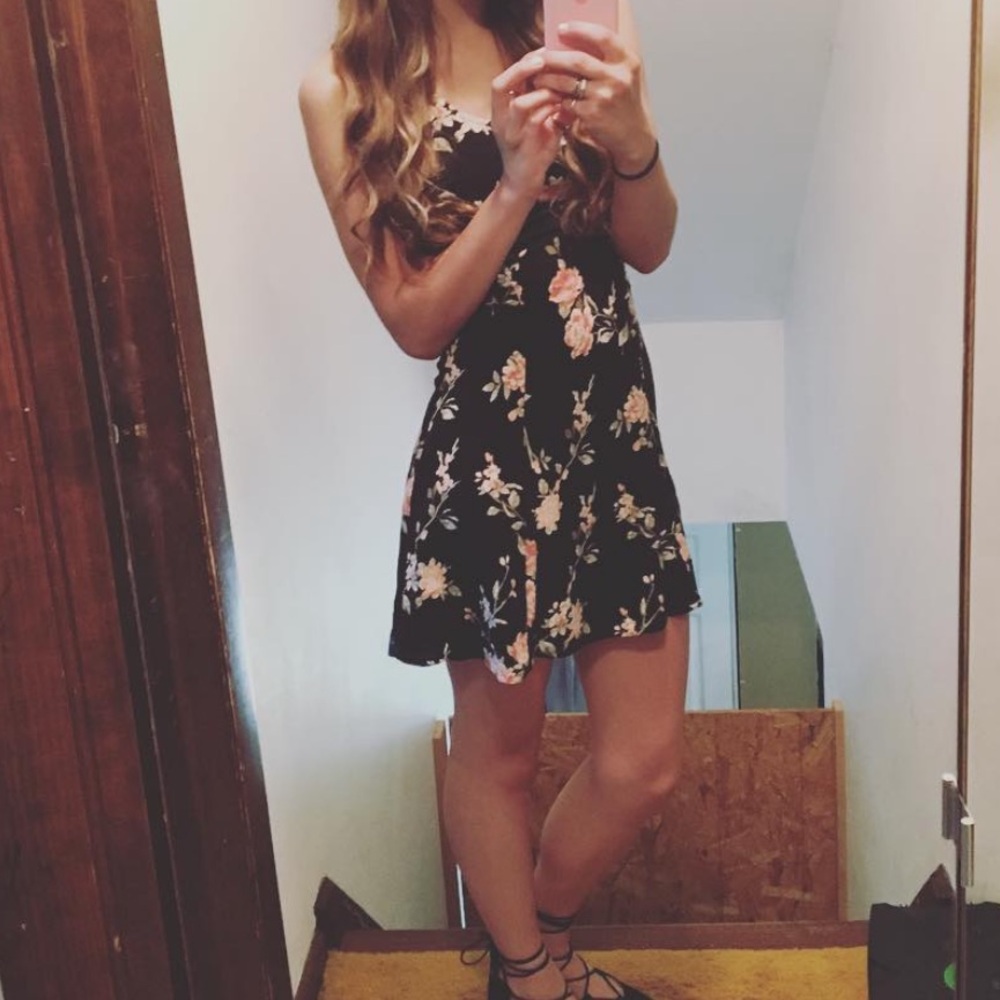 Forever 21 Black Sundress with Spaghetti Straps